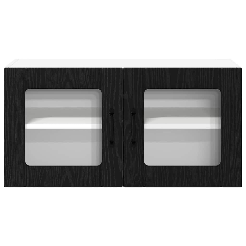 Küchenhängeschrank Schwarz Eichen-Optik 80 x 31 x 40 cm